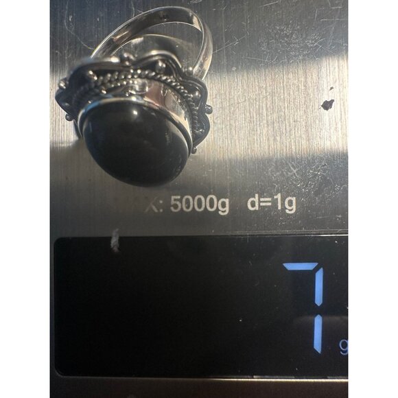 Sterling Silver Black Onyx Chuncky Ring - Picture 6 of 6